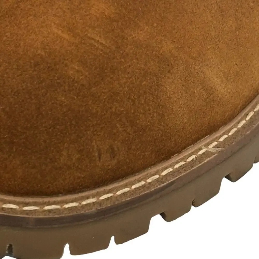 Steve Madden Leopold Faux Fur Water Resistant Boot in Camel Suede NEW Size 9.5